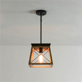 Rustic Wood Pendant Lantern