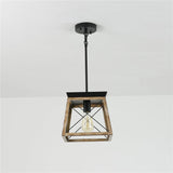 Rustic Wood Pendant Lantern