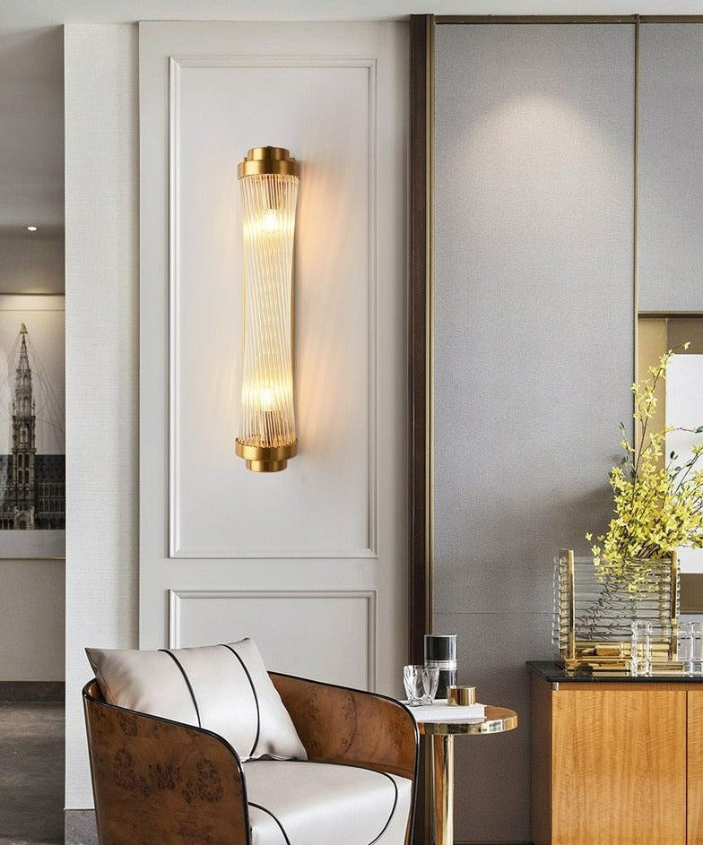 Modern Glass Column Wall Sconce