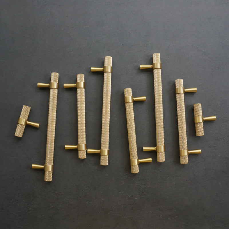 Modern Textured Brass Cabinet and Drawer Handles