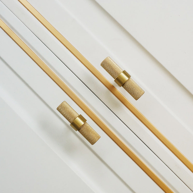 Modern Textured Brass Cabinet and Drawer Handles