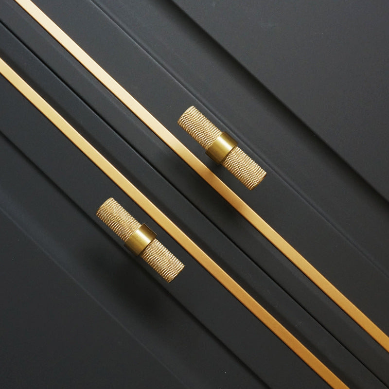 Modern Textured Brass Cabinet and Drawer Handles