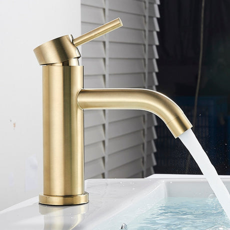 Modern Brushed Gold Bathroom Faucet