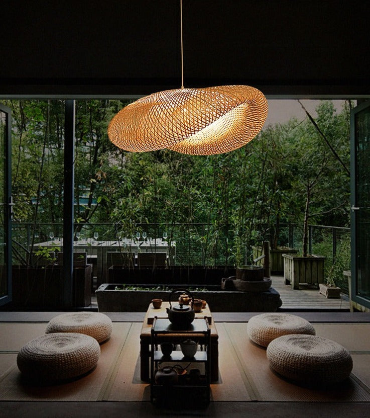 Modern Bamboo Woven Pendant Light