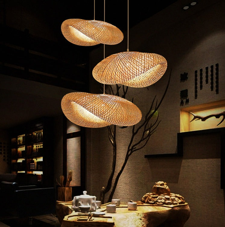 Modern Bamboo Woven Pendant Light