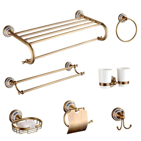 Antique Brass Bathroom Hardware Set