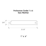 ProSaunas Sauna Wood, Red Cedar 1"x6" V-Gap Wall Cladding