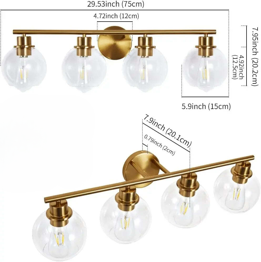 Multi-Bulb Glass Globe Vanity Light