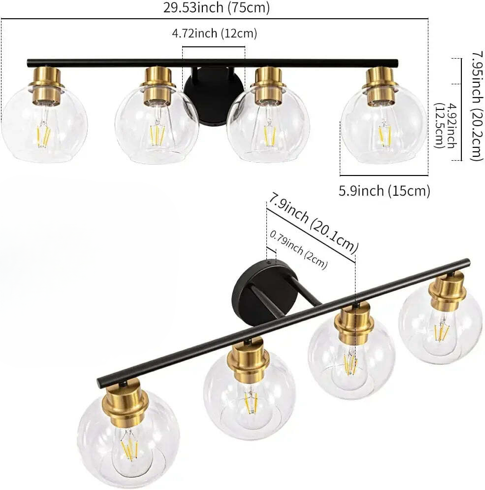 Multi-Bulb Glass Globe Vanity Light