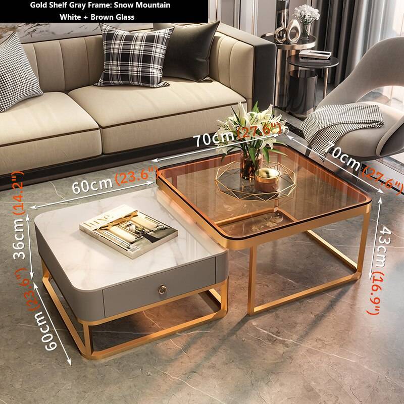 Gold/Black Nordic Coffee Table For Living Room