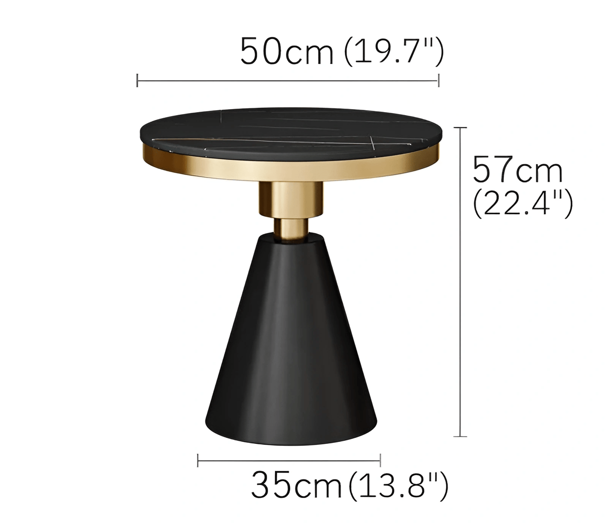 Gold/White/Black Round Small Modern Coffee Table For Living Room