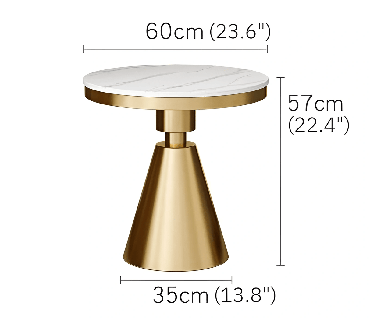 Gold/White/Black Round Small Modern Coffee Table For Living Room