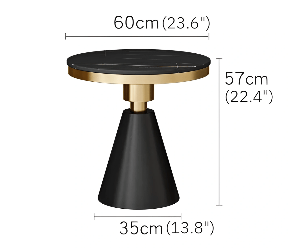 Gold/White/Black Round Small Modern Coffee Table For Living Room