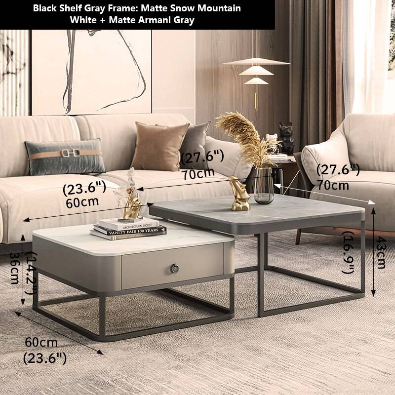 Gold/Black Nordic Coffee Table For Living Room