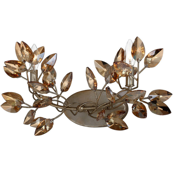 Zeev Lighting Misthaven 2 Light 20 inch Silver Leaf with Antique Gold Paint Wall Sconce Wall Light