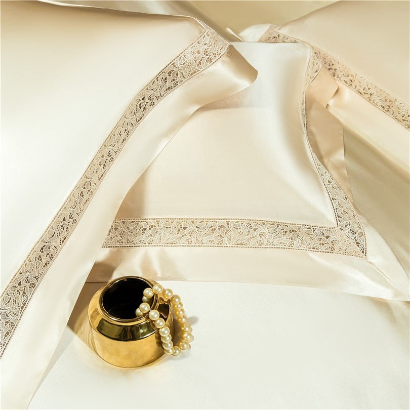 Willa Gold Modern Satin Egyptian Cotton Duvet Cover Set