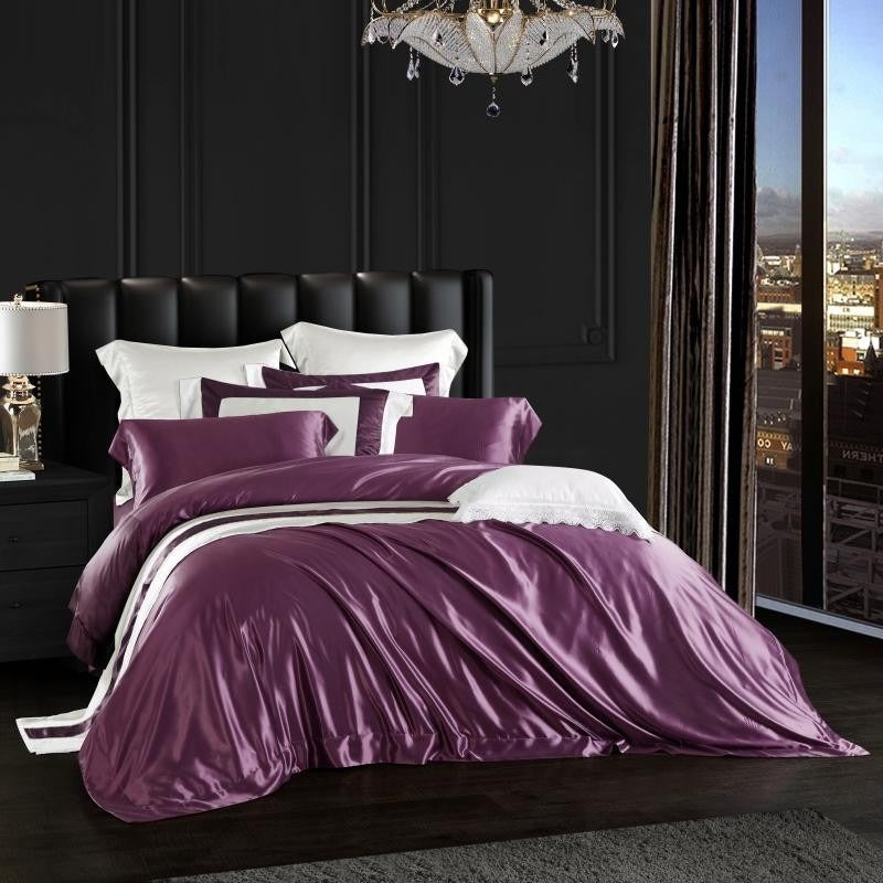 Eloise Japanese Violet Luxury Pure Mulberry Silk Bedding Set