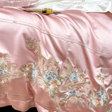 Esana Pink Embroidery Egyptian Cotton Duvet Cover Set