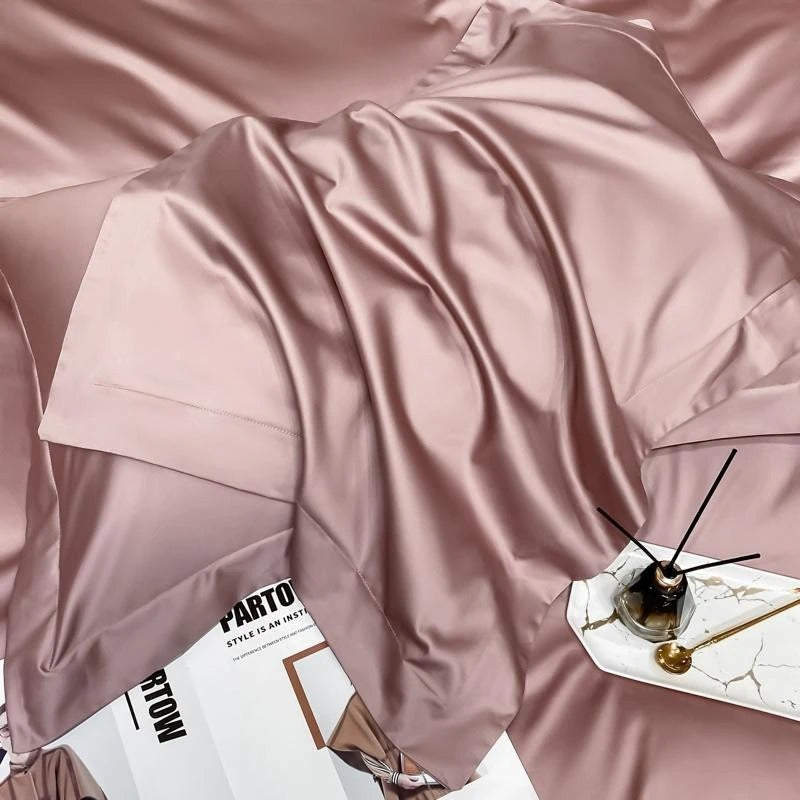 Neo Rosy Brown Cotton Duvet Cover Set