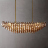 CHIARE Glass Tiered Rectangular Chandelier 54"W