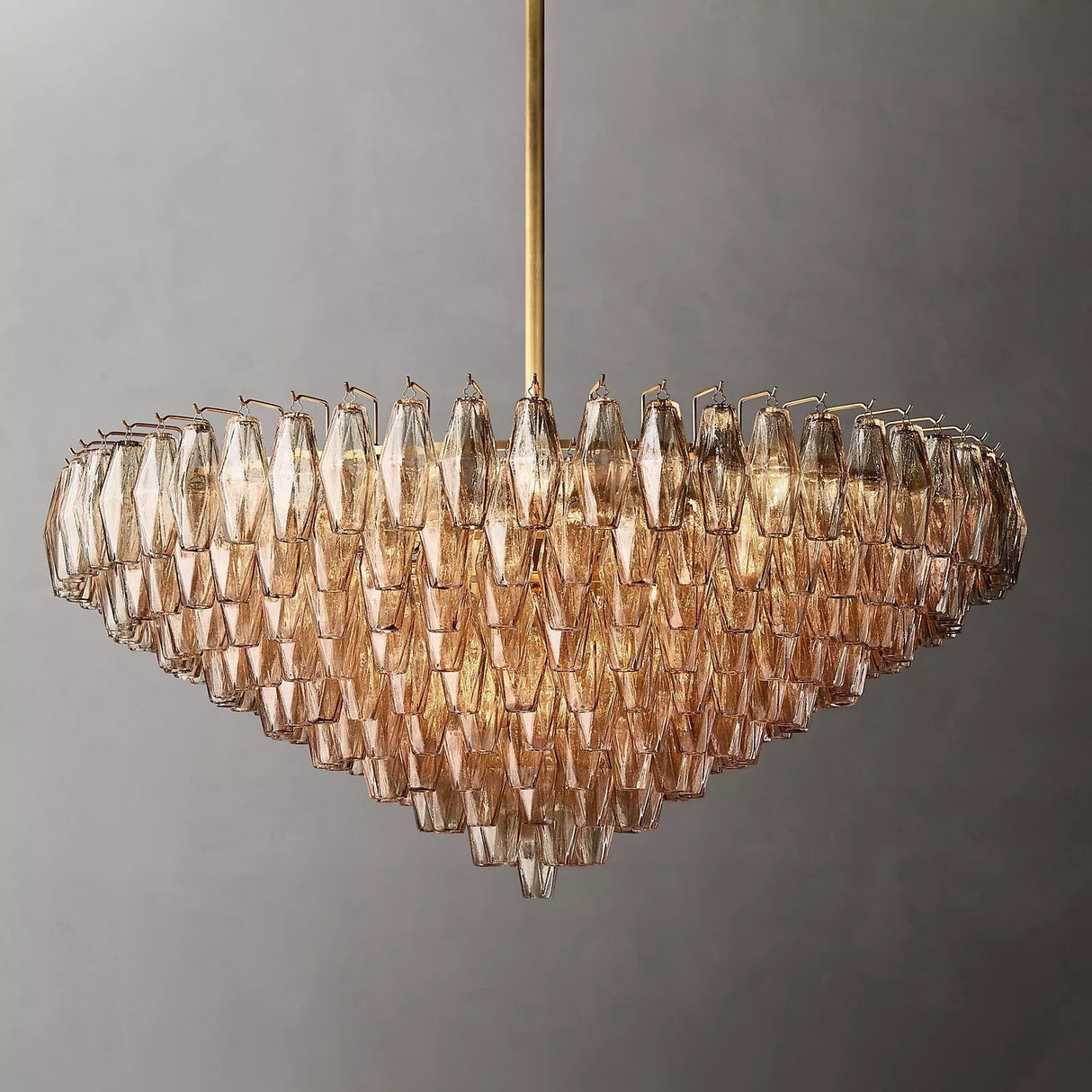 CHIARE Glass Tiered Round Chandelier 47"