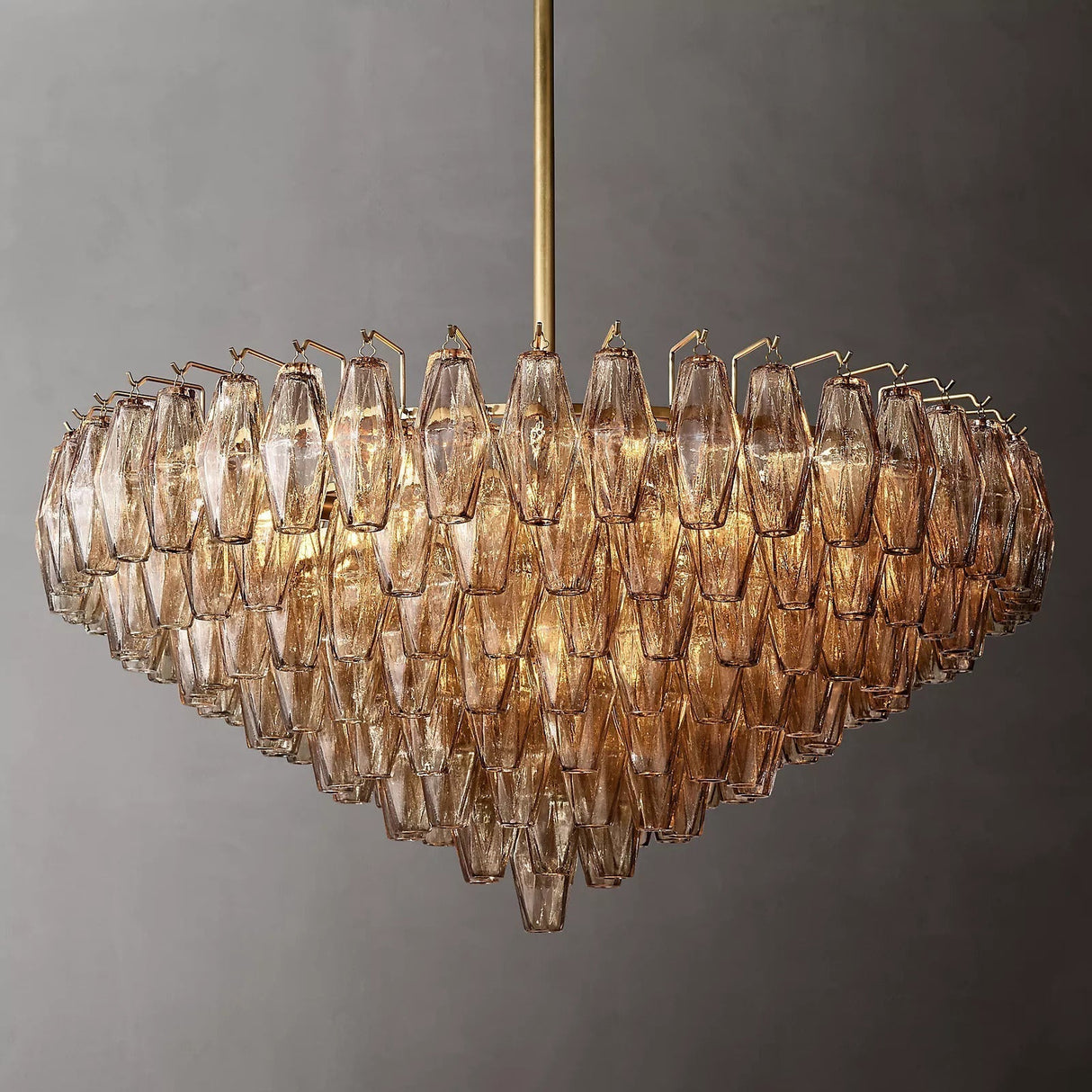 CHIARE Glass Tiered Round Chandelier 37"