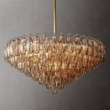 CHIARE Glass Tiered Round Chandelier 37"