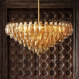 CHIARE Glass Tiered Round Chandelier 37"