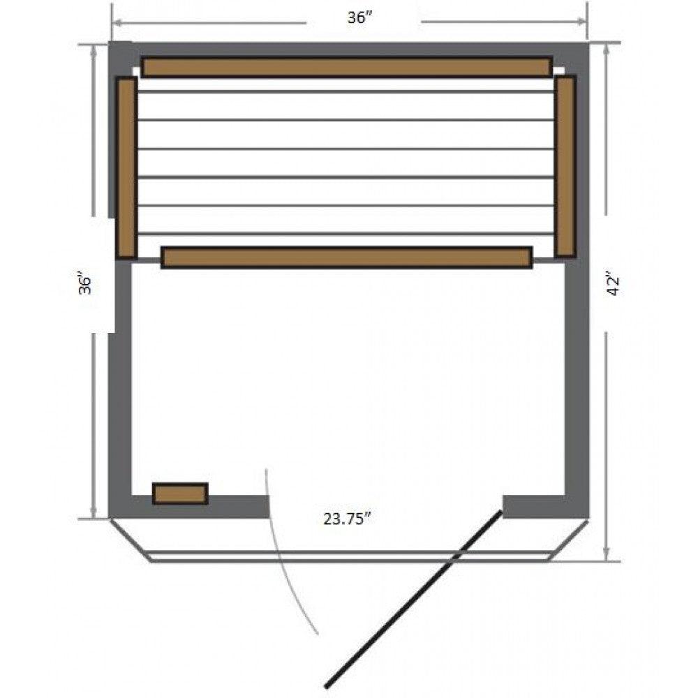 SunRay Sedona 1 Person Cedar Sauna w/ Carbon Heaters