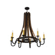 Meyda 43" Rustic Barrel Stave Madera 8 LT Black Chandelier