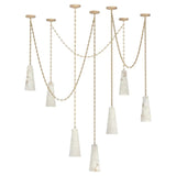 Cassia 7 Lights Handcrafted Alabaster Pendant, Luxury Modern Pendant Light