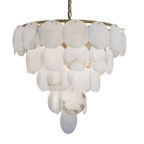 Auroro Round Chandelier Alabaster for Living Room Dining Table