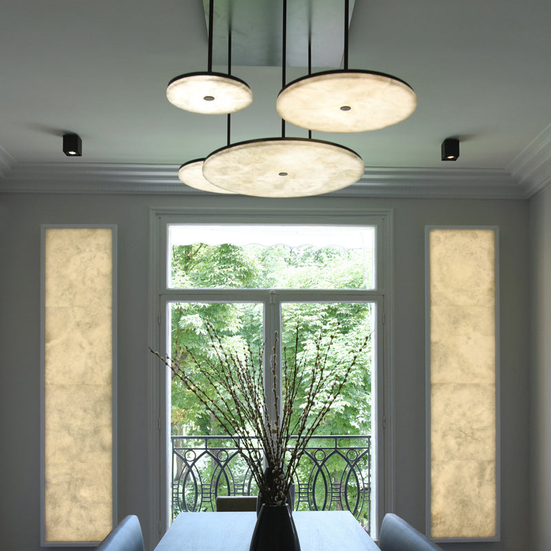 Hazek Contemporary Alabaster Pendant Light for Living and Dining Spaces