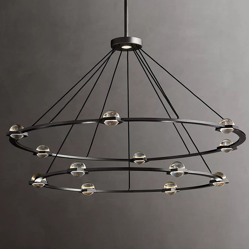 CLATANS 2-Tier Round Chandelier 60"