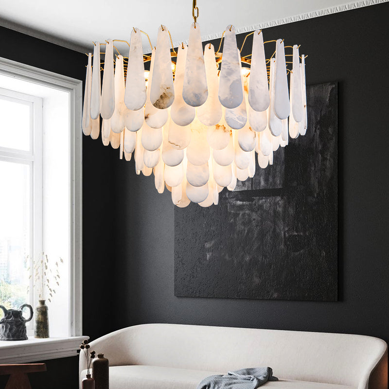 Anthet Spanish Alabaster Luxury Lamp Fixtures, Elegant Chandeliers