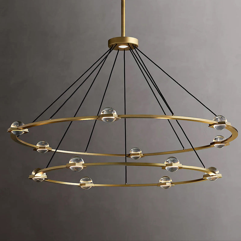 CLATANS 2-Tier Round Chandelier 60"