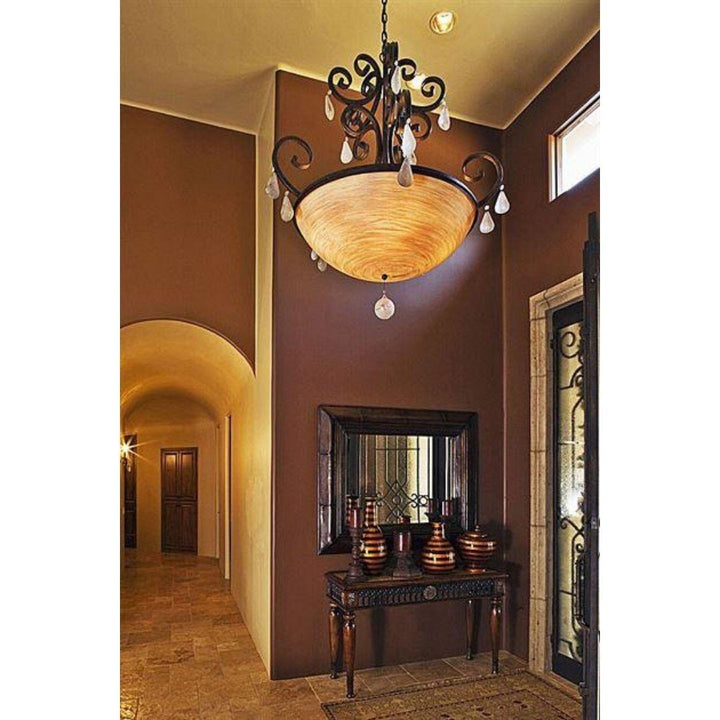 Meyda 43" Wide Beige Jeri Pendant