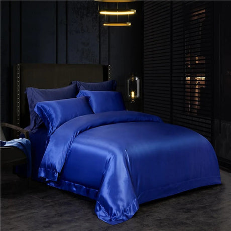 Eloise Royal Azure Luxury Pure Mulberry Silk Bedding Set