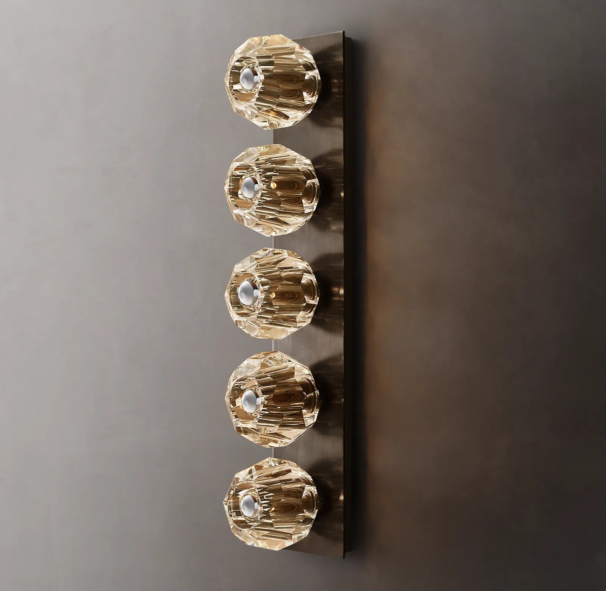 Florit Modern Crystal Ball Glass Grand Linear Wall Sconce