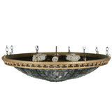 Meyda 43.5"W Green/Umber Fleur-de-lis Flushmount