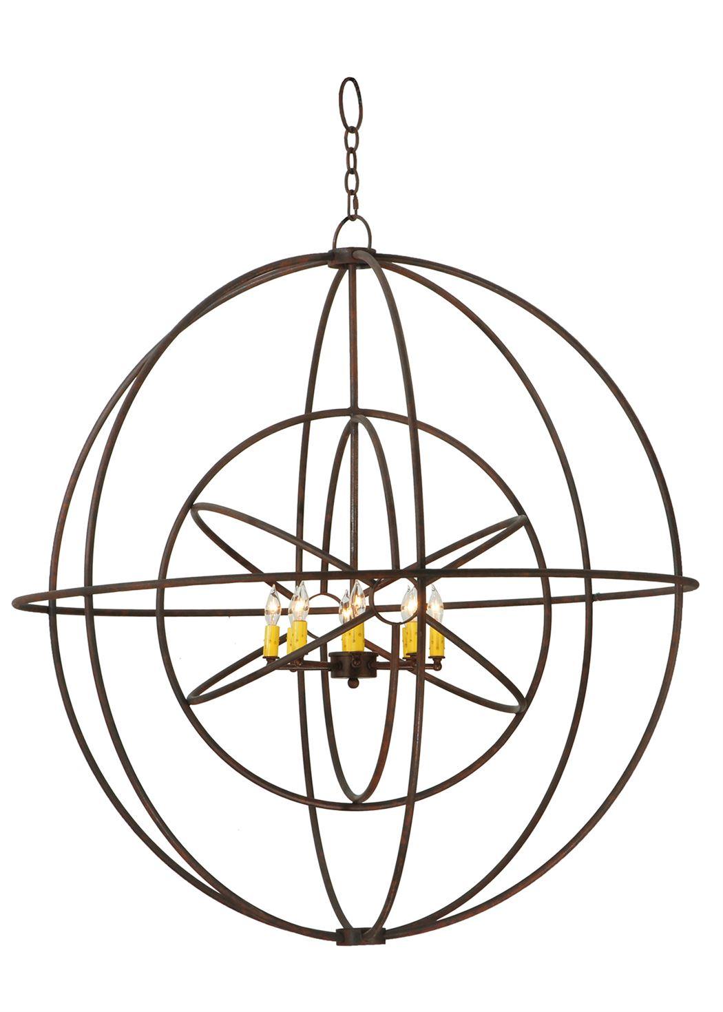 Meyda 43" Globe Rusty Nail Atom Enerjisi 8 LT Chandelier