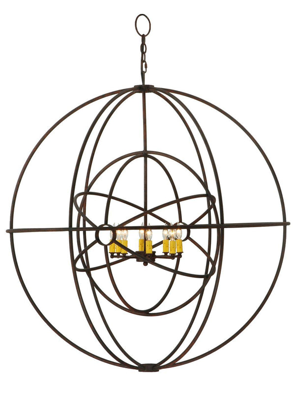 Meyda 43" Globe Rusty Nail Atom Enerjisi 8 LT Chandelier