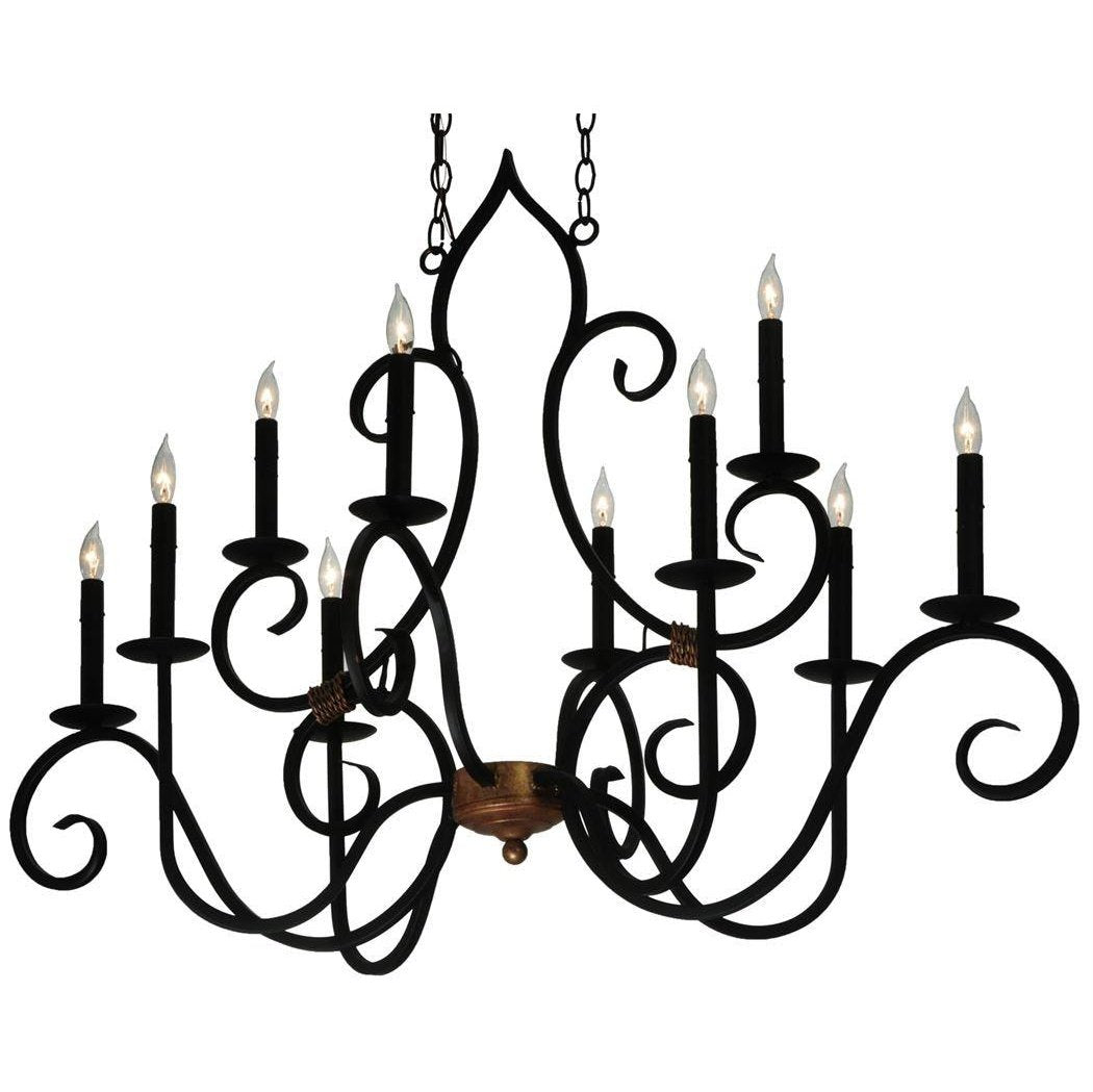 Meyda 43"L Clifton 10 LT Candle Chandelier