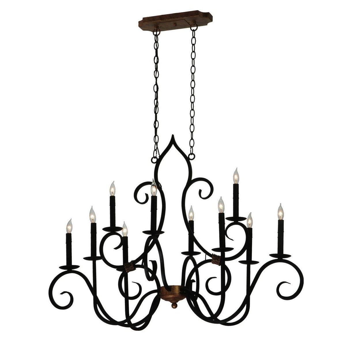 Meyda 43"L Clifton 10 LT Candle Chandelier