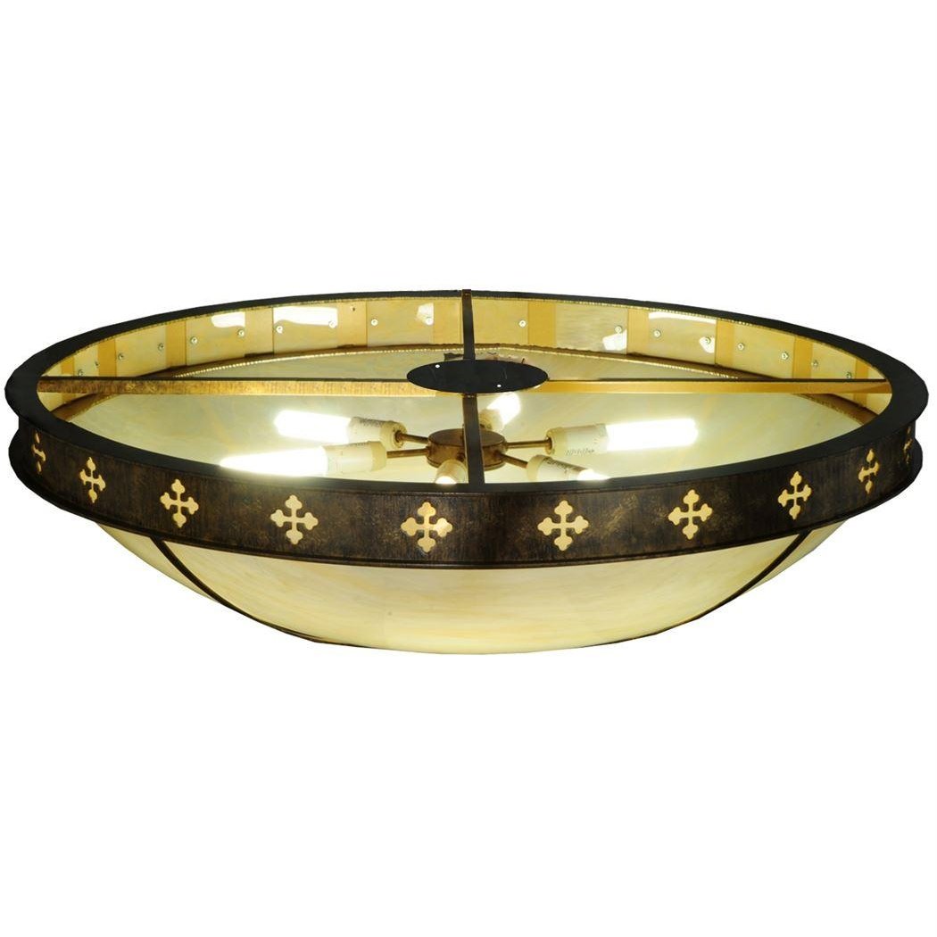 Meyda 46"W Byzantine Gold Finished Flushmount