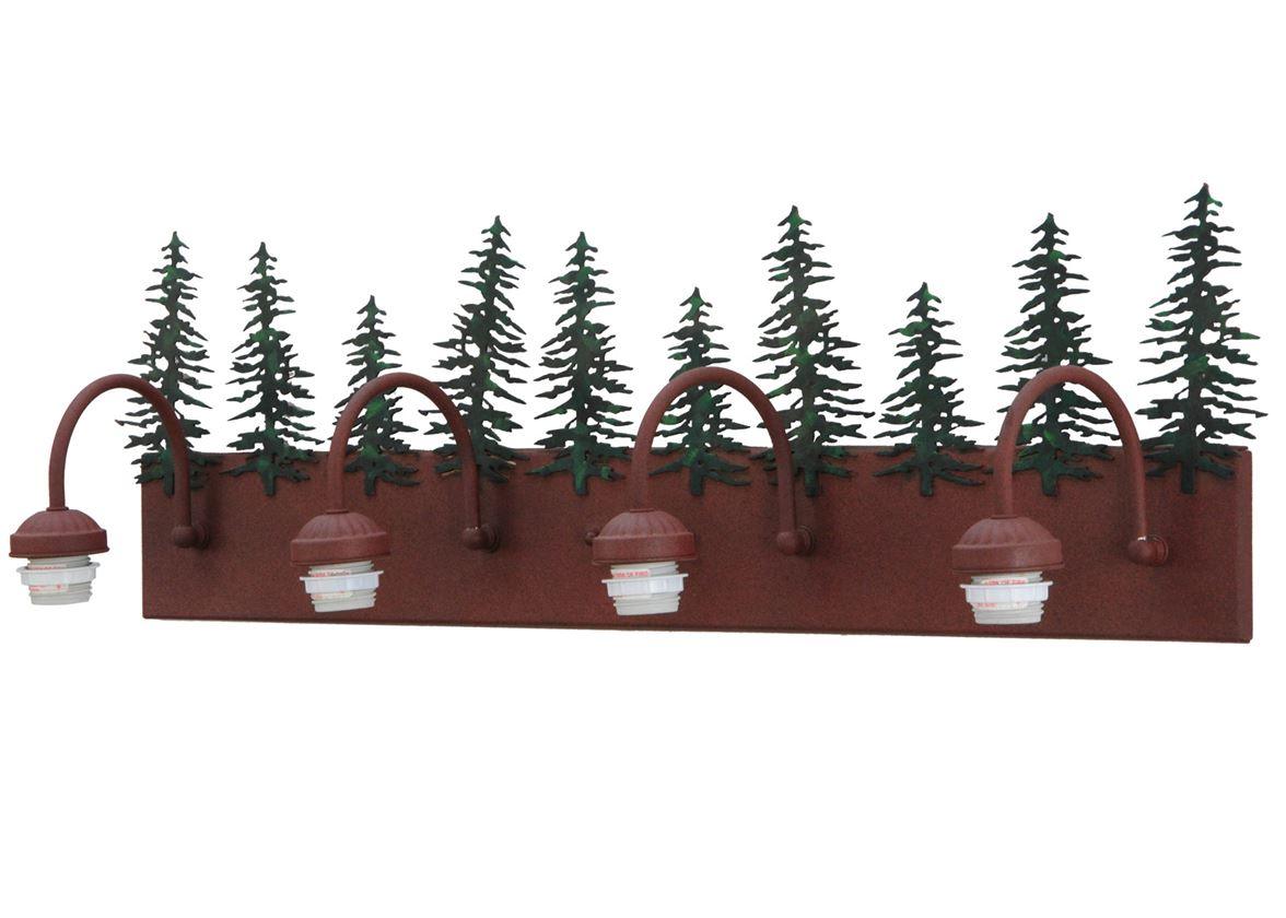 Meyda 35" Wide Brown Spruce Pine 4 Light Vanity Light