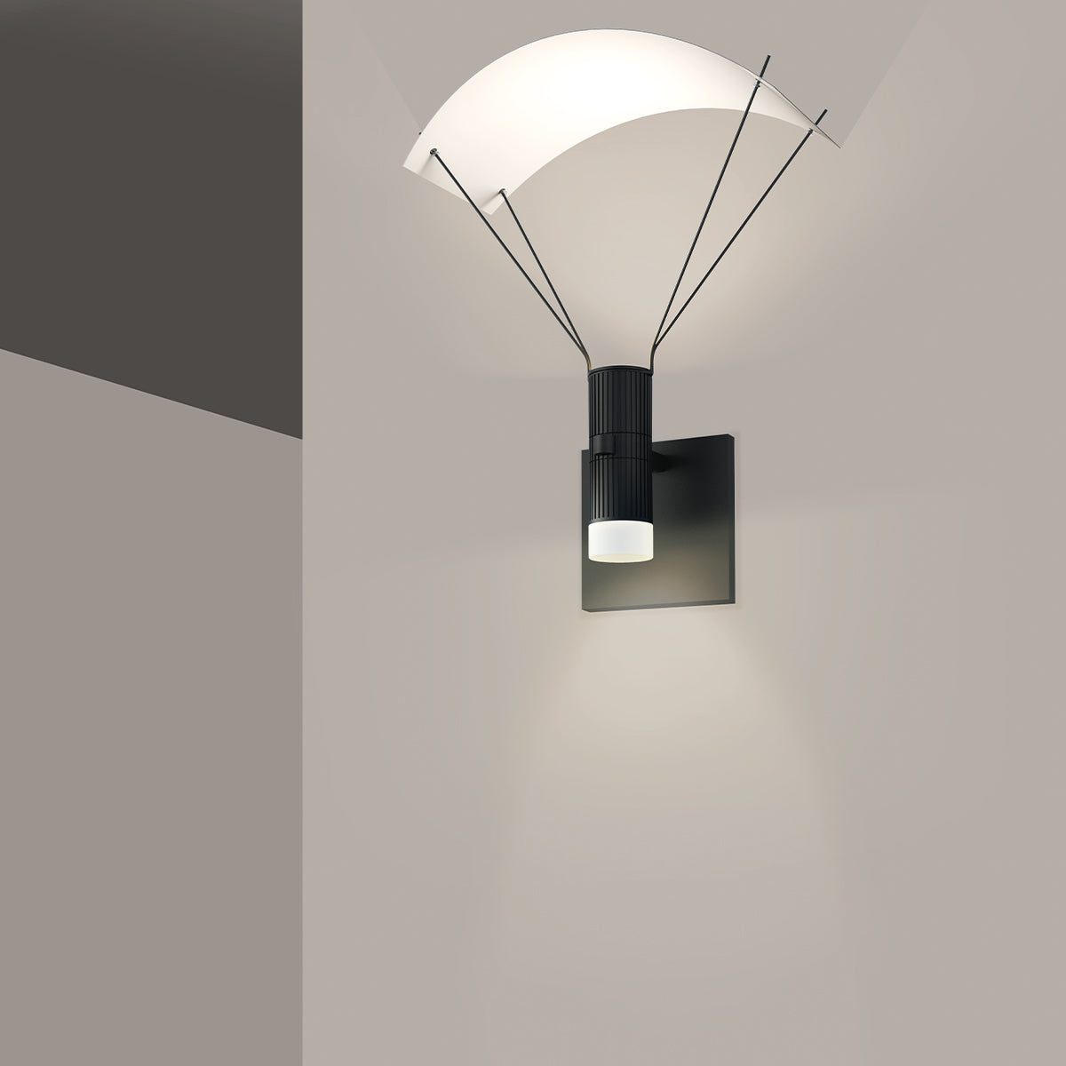 Suspenders Wall Light with Parachute Luminaire