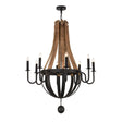 Meyda 43"W Rustic Iron Barrel Stave Madera 8 LT Chandelier