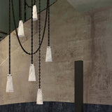 Cassia 7 Lights Handcrafted Alabaster Pendant, Luxury Modern Pendant Light