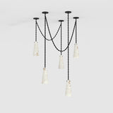 Cassia 5 Lights Handcrafted Alabaster Pendant, Luxury Modern Pendant Light